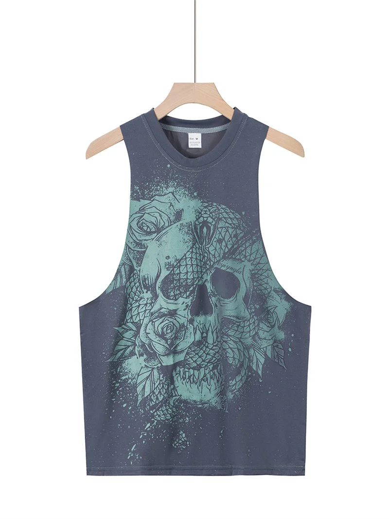 2025 NEW Summer Fitness Tank Top Men Sports tank top Fashion Comfortable Printed Loose tops printing running Sleeveless vest Men