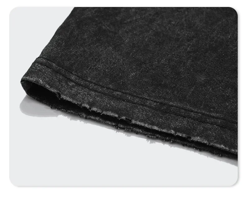 Summer Black Washed Vest Hip Hop Streetwear Tank Top Oversized Cotton T Shirt Anime Graphic Character Print Vest Tee Top