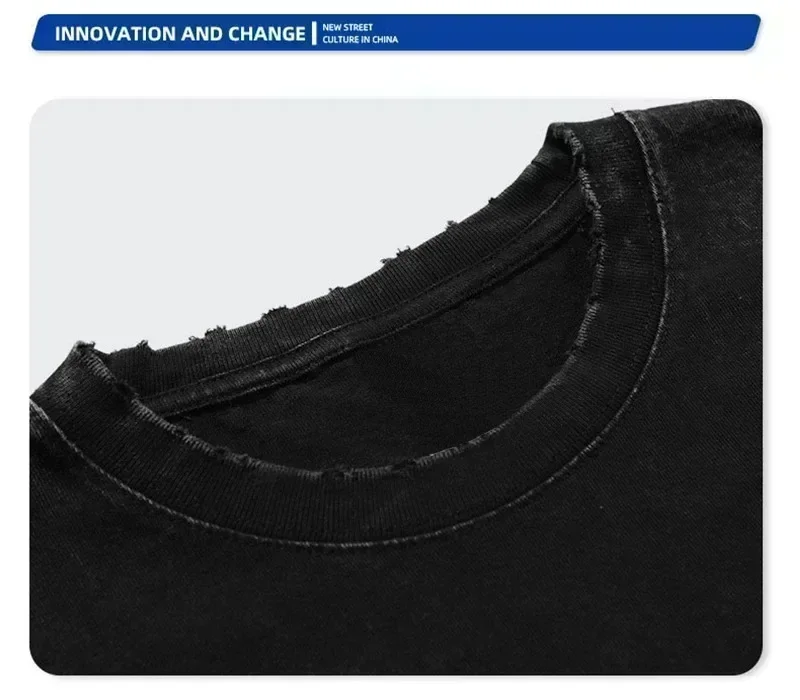 Summer Black Washed Vest Hip Hop Streetwear Tank Top Oversized Cotton T Shirt Anime Graphic Character Print Vest Tee Top