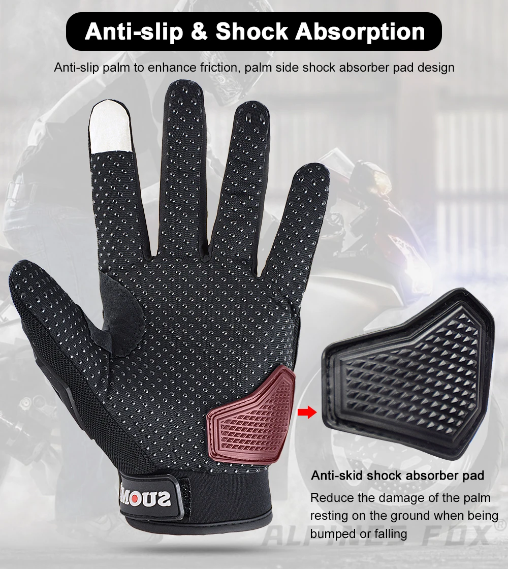 Suomy Motorcycle Gloves Summer Mesh Breathable Moto Gloves Men Women Touch Screen Motocross Gloves Touch Screen Cycling Gloves