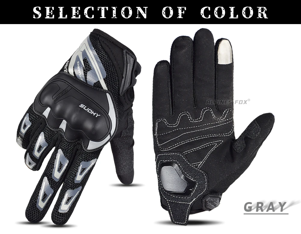 Suomy Motorcycle Gloves Summer Mesh Breathable Moto Gloves Men Women Touch Screen Motocross Gloves Touch Screen Cycling Gloves