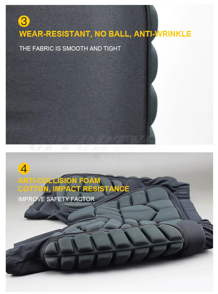 Men's Motorcycle Armor Trousers Motocross Pants Long Armor Knee Crotch Hip Protection Motorbike Riding Racing Equipment Shorts