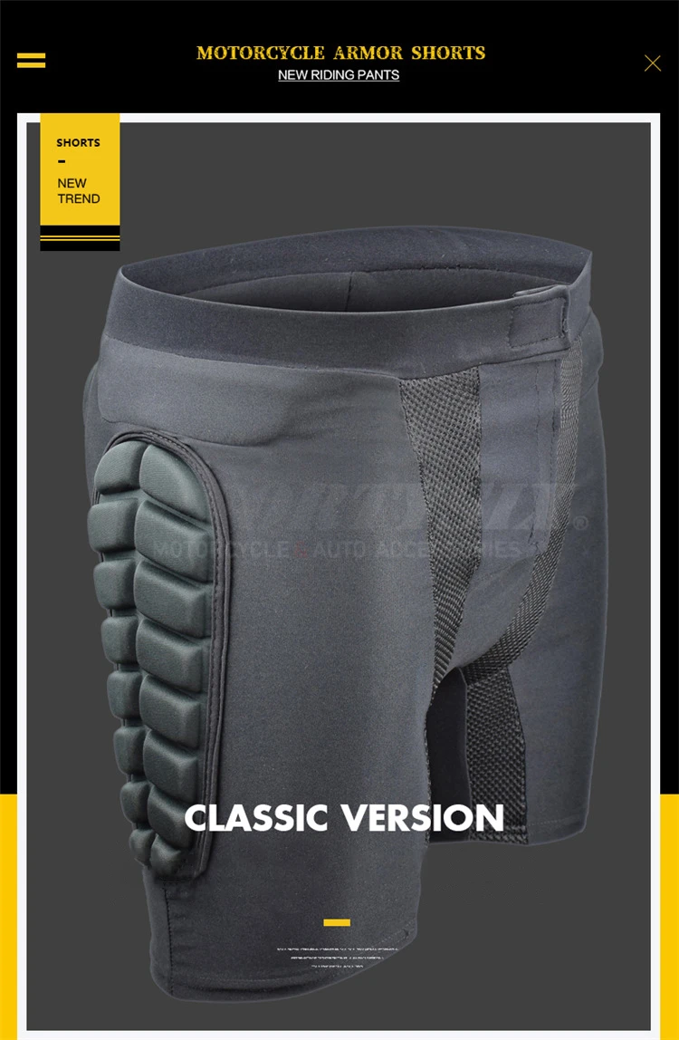 Men's Motorcycle Armor Trousers Motocross Pants Long Armor Knee Crotch Hip Protection Motorbike Riding Racing Equipment Shorts
