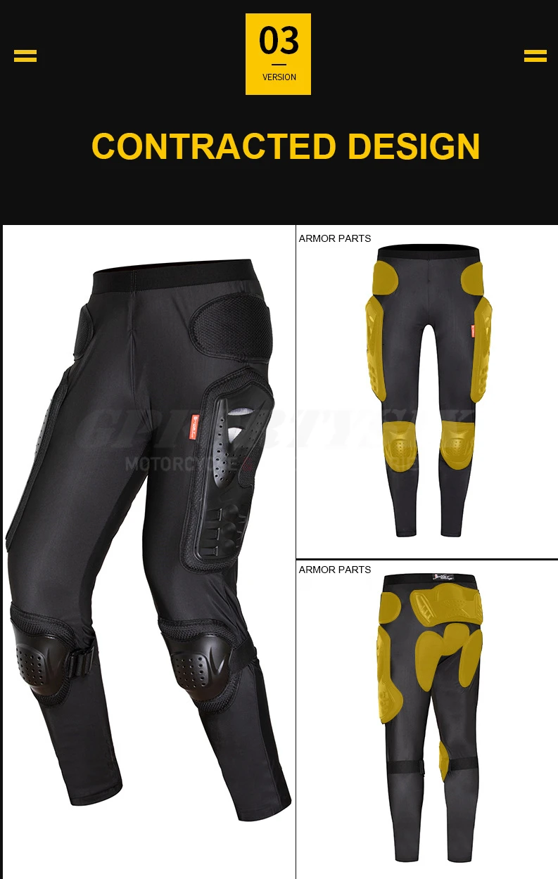 Men's Motorcycle Armor Trousers Motocross Pants Long Armor Knee Crotch Hip Protection Motorbike Riding Racing Equipment Shorts