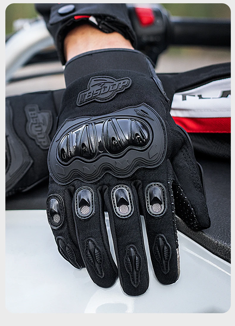 Moto Motorcycle Protect Racing Glove Cycling Riding Men Anti-drop Four-season Breathable Full Finger Knight Touch Screen Gloves