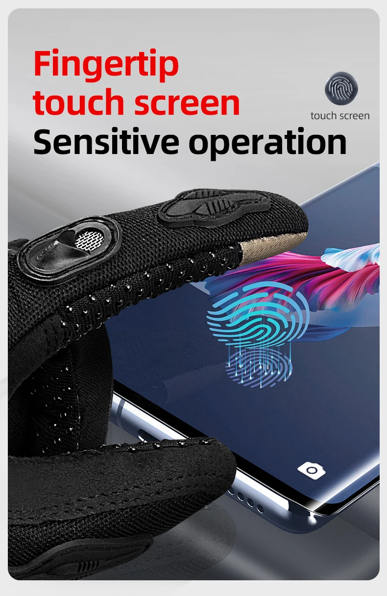 Moto Motorcycle Protect Racing Glove Cycling Riding Men Anti-drop Four-season Breathable Full Finger Knight Touch Screen Gloves