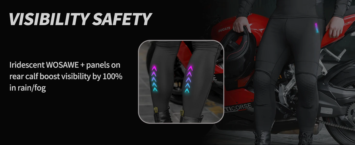 WOSAWE Summer CE1/2 Protective Motorcycle Racing Pants Men's Motocross Off-Road Pants Black Mountain Bike Cycling Moto Pants