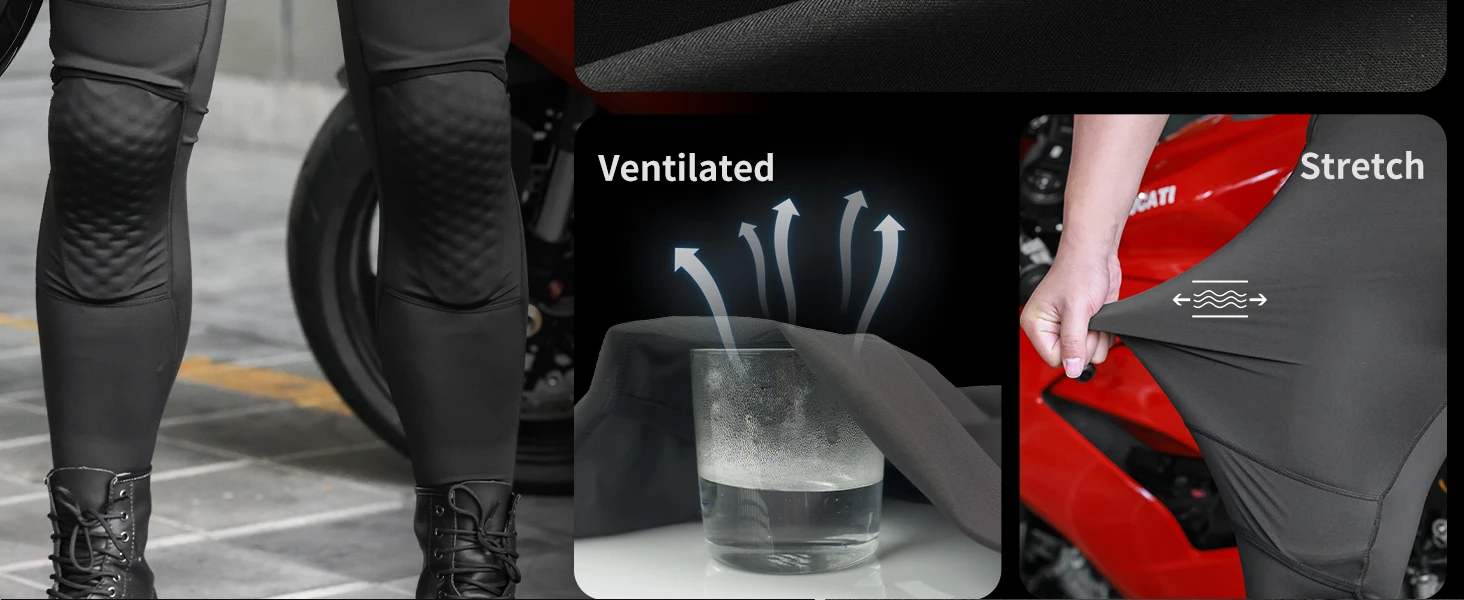 WOSAWE Summer CE1/2 Protective Motorcycle Racing Pants Men's Motocross Off-Road Pants Black Mountain Bike Cycling Moto Pants