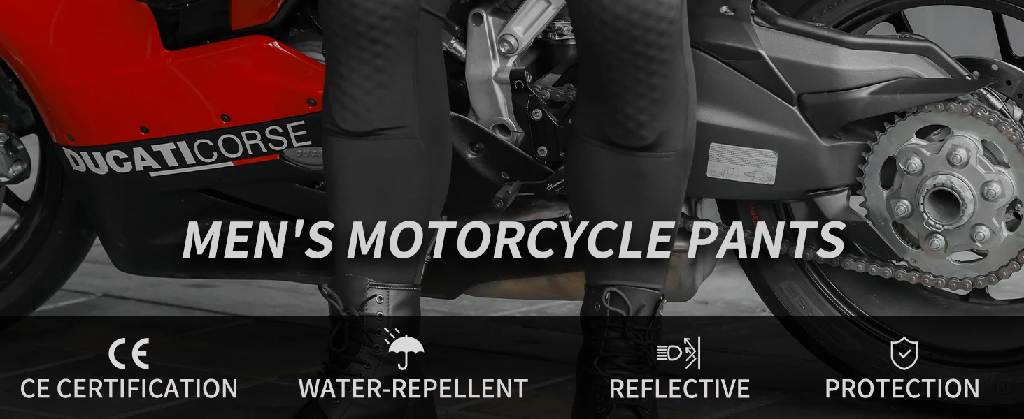 WOSAWE Summer CE1/2 Protective Motorcycle Racing Pants Men's Motocross Off-Road Pants Black Mountain Bike Cycling Moto Pants