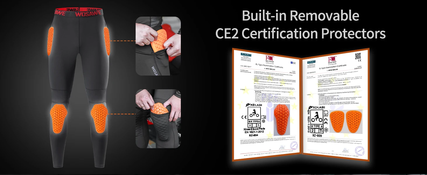 WOSAWE Summer CE1/2 Protective Motorcycle Racing Pants Men's Motocross Off-Road Pants Black Mountain Bike Cycling Moto Pants