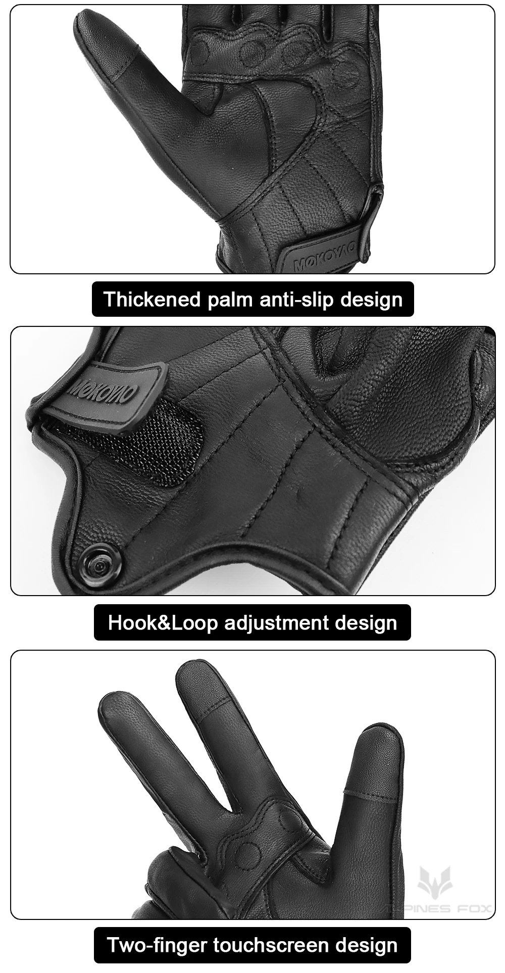 Leather Motorcycle Gloves Men Women Breathable Perforated Motorbike Urban Riding Gloves Retro Touchscreen Motocross Racing Glove