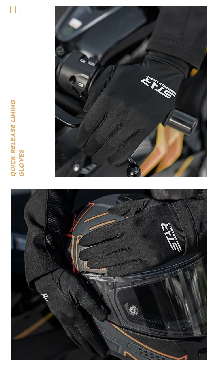 SFK Black Motorcycle Gloves Liner Summer Breathable Ice Silk Texture Sweat Absorption Quick Drying Riding Gears Accessories