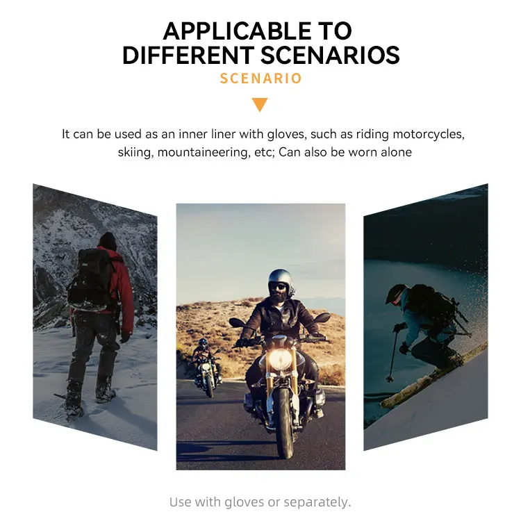 SFK Black Motorcycle Gloves Liner Summer Breathable Ice Silk Texture Sweat Absorption Quick Drying Riding Gears Accessories