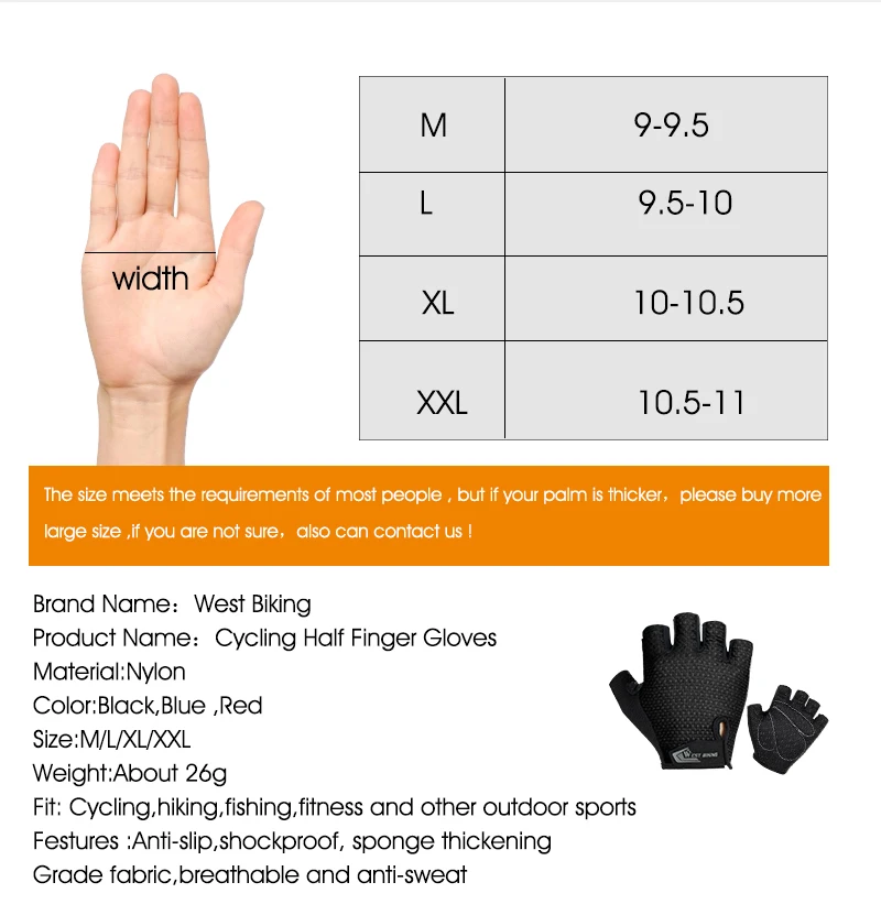 WEST BIKING Summer Cycling Gloves  MTB Full Finger Bike Gloves Touch Screen Non-Slip Silicone Palm Rest Driving Riding Gloves
