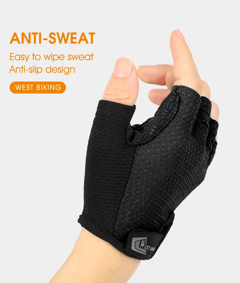 WEST BIKING Summer Cycling Gloves  MTB Full Finger Bike Gloves Touch Screen Non-Slip Silicone Palm Rest Driving Riding Gloves