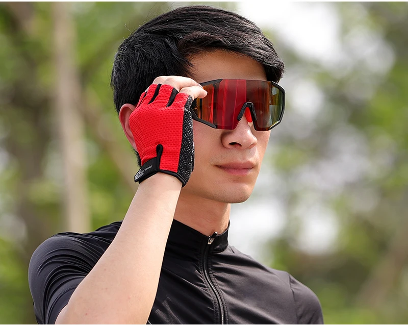 WEST BIKING Summer Cycling Gloves  MTB Full Finger Bike Gloves Touch Screen Non-Slip Silicone Palm Rest Driving Riding Gloves