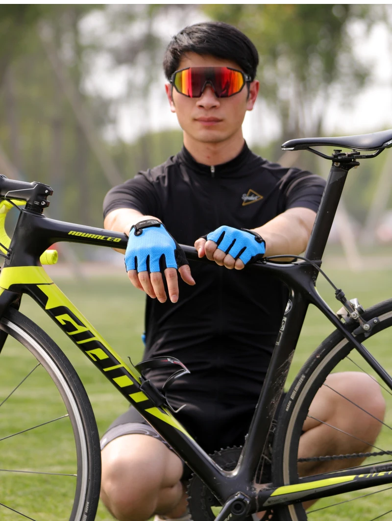 WEST BIKING Summer Cycling Gloves  MTB Full Finger Bike Gloves Touch Screen Non-Slip Silicone Palm Rest Driving Riding Gloves