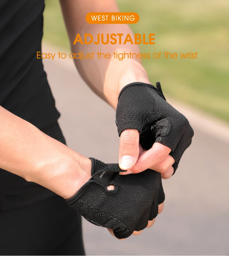 WEST BIKING Summer Cycling Gloves  MTB Full Finger Bike Gloves Touch Screen Non-Slip Silicone Palm Rest Driving Riding Gloves