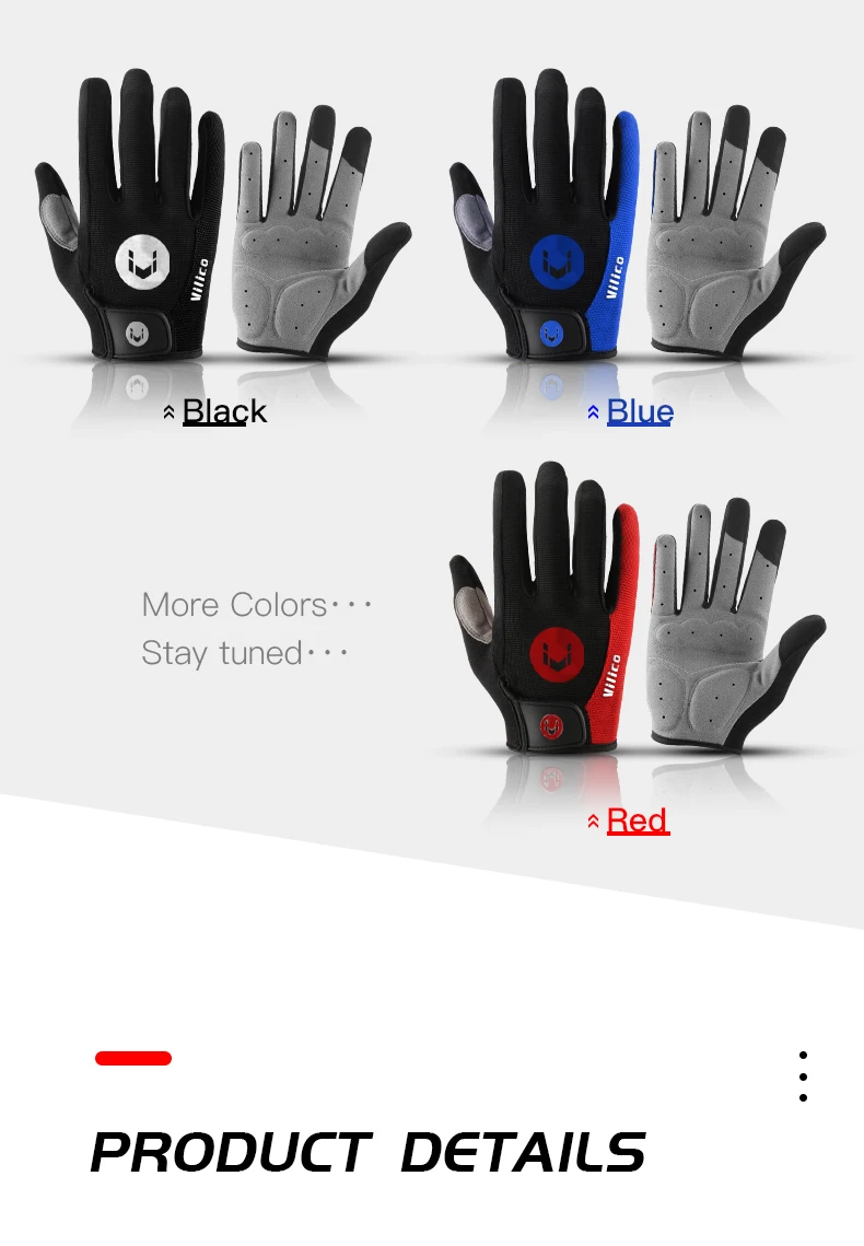 Autumn Winter MTB Cycling Long Finger Gloves Non-Slip Wear Shock Proof Breathable Touch Screen Bicycle Motorbike Gloves Men
