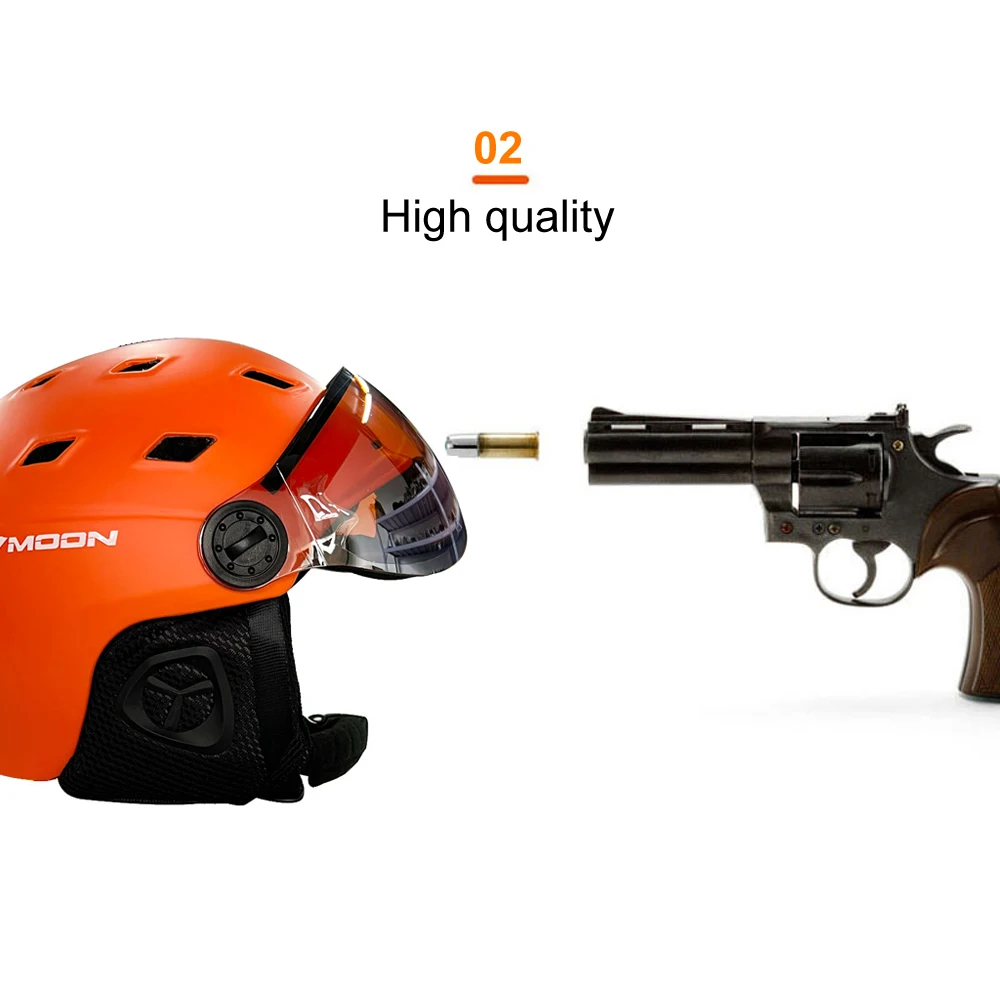 MOON Skiing Helmet Goggles Integrally-Molded PC+EPS High-Quality Ski Helmet Outdoor Sports Ski Snowboard Skateboard Helmets