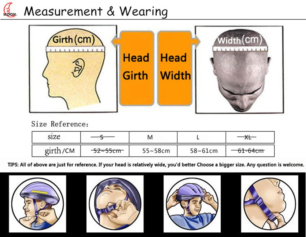 MOON Skiing Helmet Goggles Integrally-Molded PC+EPS High-Quality Ski Helmet Outdoor Sports Ski Snowboard Skateboard Helmets