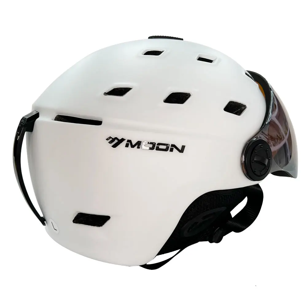 MOON Skiing Helmet Goggles Integrally-Molded PC+EPS High-Quality Ski Helmet Outdoor Sports Ski Snowboard Skateboard Helmets