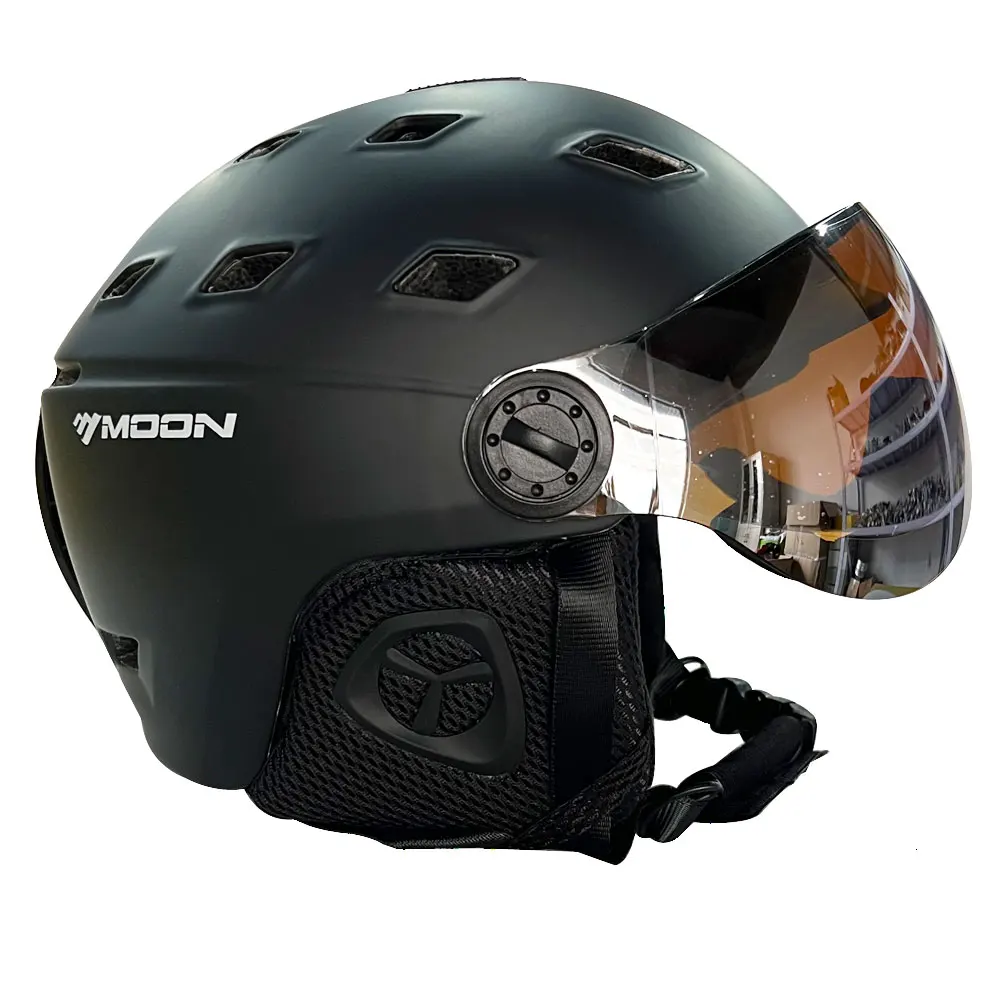 MOON Skiing Helmet Goggles Integrally-Molded PC+EPS High-Quality Ski Helmet Outdoor Sports Ski Snowboard Skateboard Helmets