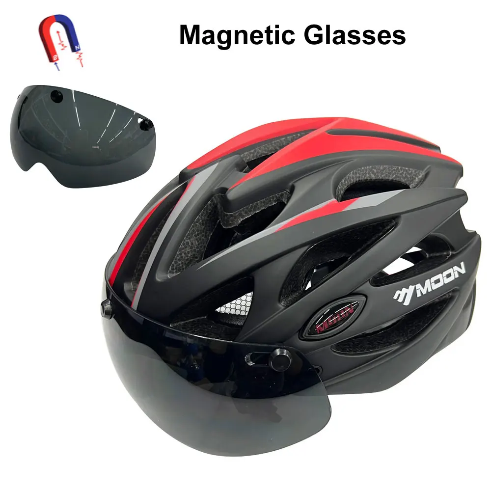 Lightweight Cycling Safety Helmet Outdoor Motorcycle Bicycle Helmet With Removable Visor Glasses MTB Mountain Road Bike Helmet