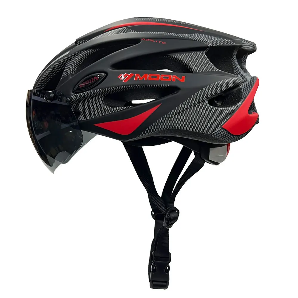 Lightweight Cycling Safety Helmet Outdoor Motorcycle Bicycle Helmet With Removable Visor Glasses MTB Mountain Road Bike Helmet