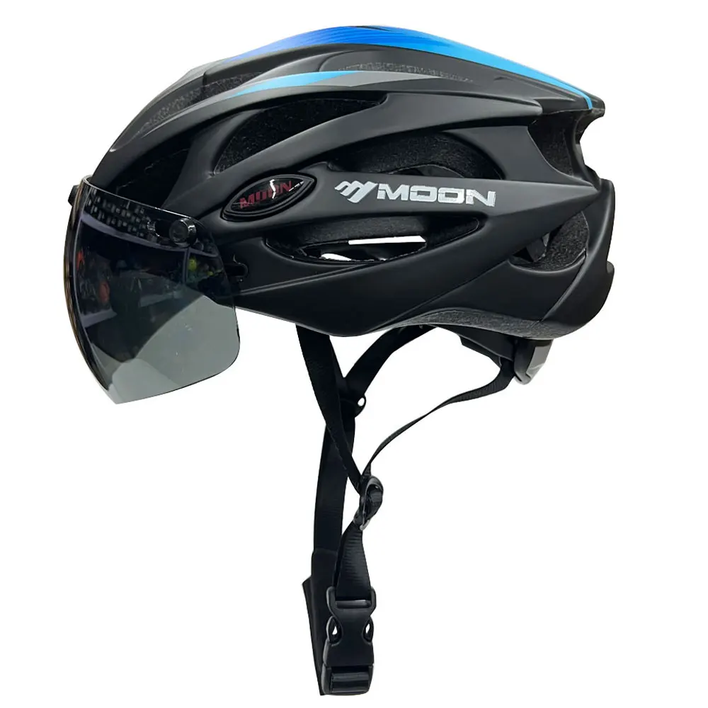 Lightweight Cycling Safety Helmet Outdoor Motorcycle Bicycle Helmet With Removable Visor Glasses MTB Mountain Road Bike Helmet