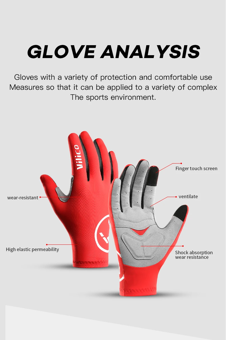 Vilico Professional Outdoor Cycling Gloves With Sensitive Touch Screen Shock Absorption Anti Slip Wear-resistant Riding Gloves