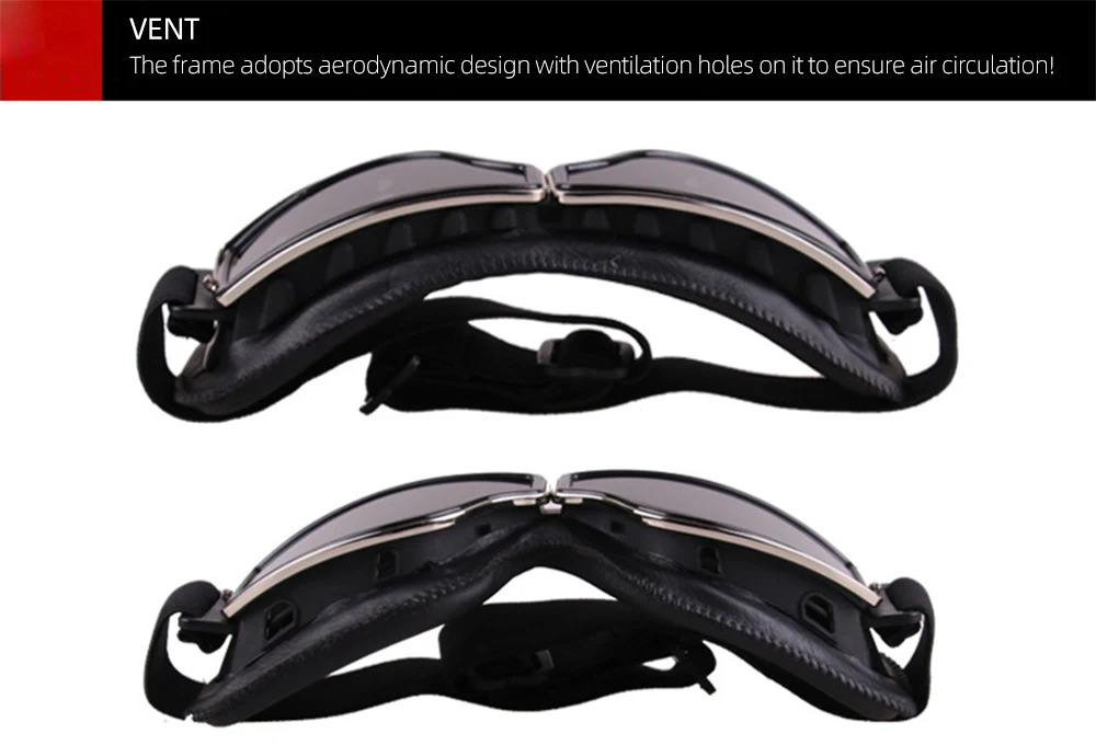 Motorcycle Glasses Windproof Motorcycle Helmet Glasses Sunglasses Retro Universal Folding Leather Retro Motorcycle Accessories