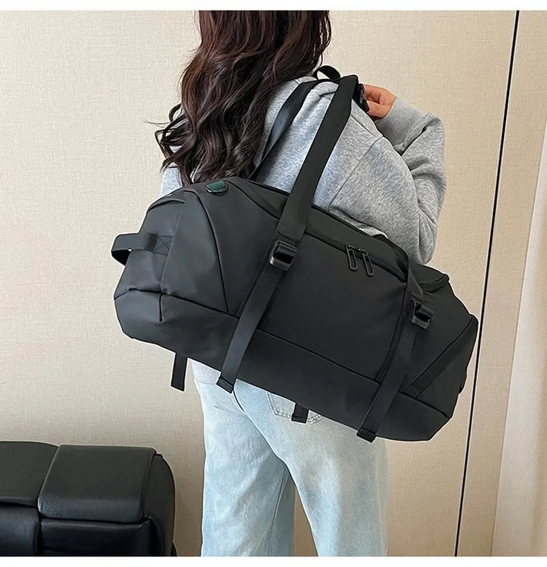 Fitness Gym Shoulder Bag with Shoes Pocket Travel Duffel Trip Luggage Backpack Large Capacity Outdoor Sports Training Handbag