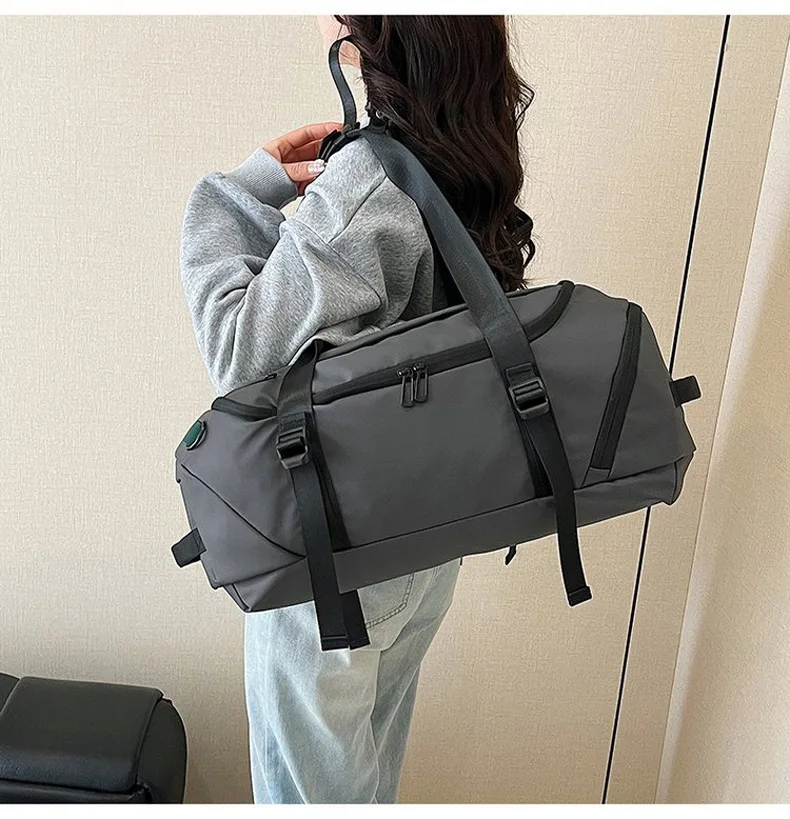 Fitness Gym Shoulder Bag with Shoes Pocket Travel Duffel Trip Luggage Backpack Large Capacity Outdoor Sports Training Handbag