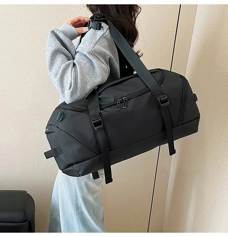 Fitness Gym Shoulder Bag with Shoes Pocket Travel Duffel Trip Luggage Backpack Large Capacity Outdoor Sports Training Handbag