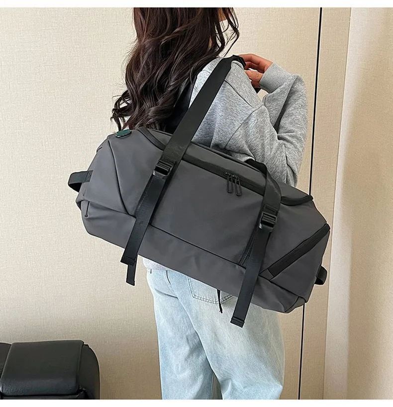 Fitness Gym Shoulder Bag with Shoes Pocket Travel Duffel Trip Luggage Backpack Large Capacity Outdoor Sports Training Handbag