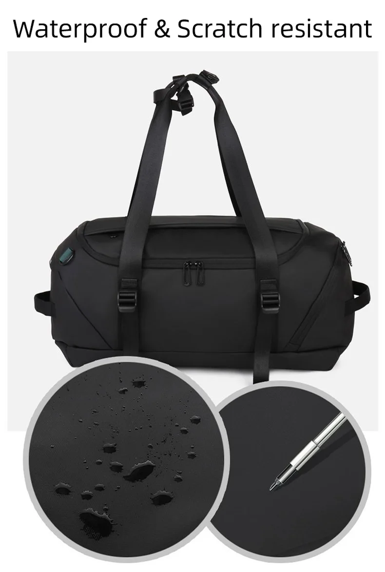 Fitness Gym Shoulder Bag with Shoes Pocket Travel Duffel Trip Luggage Backpack Large Capacity Outdoor Sports Training Handbag