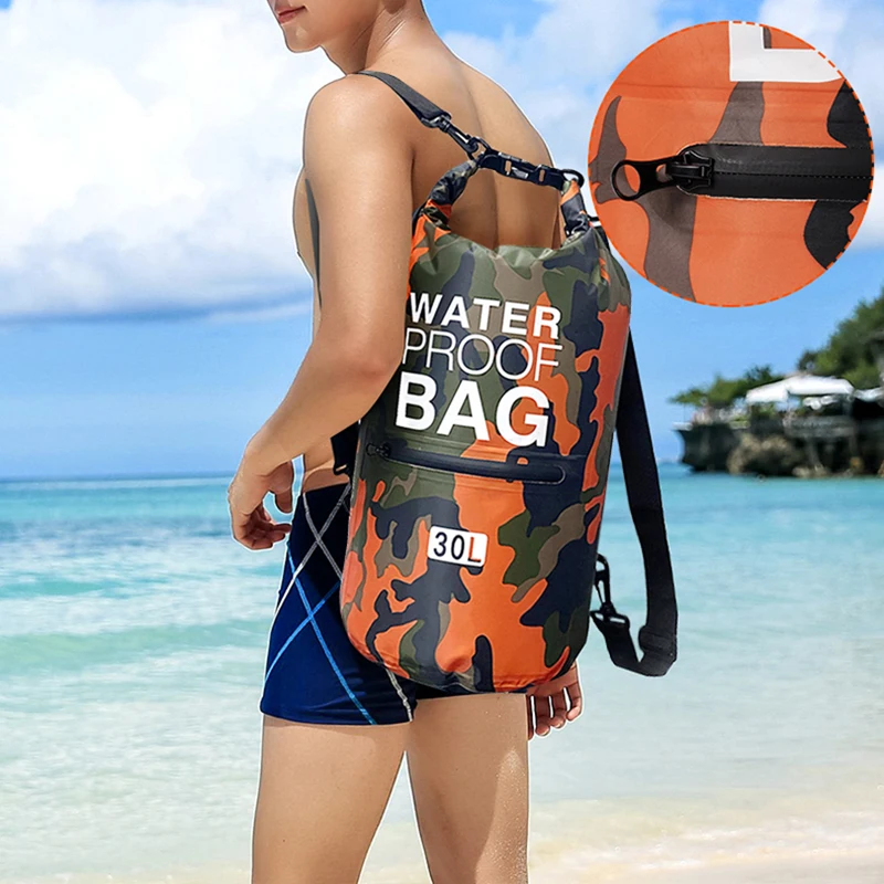 30L 15L Waterproof Dry Bags With Wet Separation Pocket Backpack For Kayaking Boating Swimming Outdoor Sports Bag XAZ9