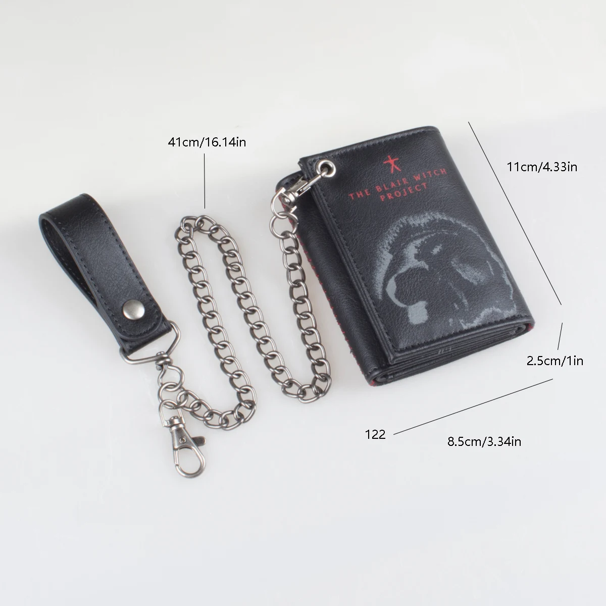 High-Quality Printed Triple-Fold Chain Wallet Fashionable Card Holder with ID Window